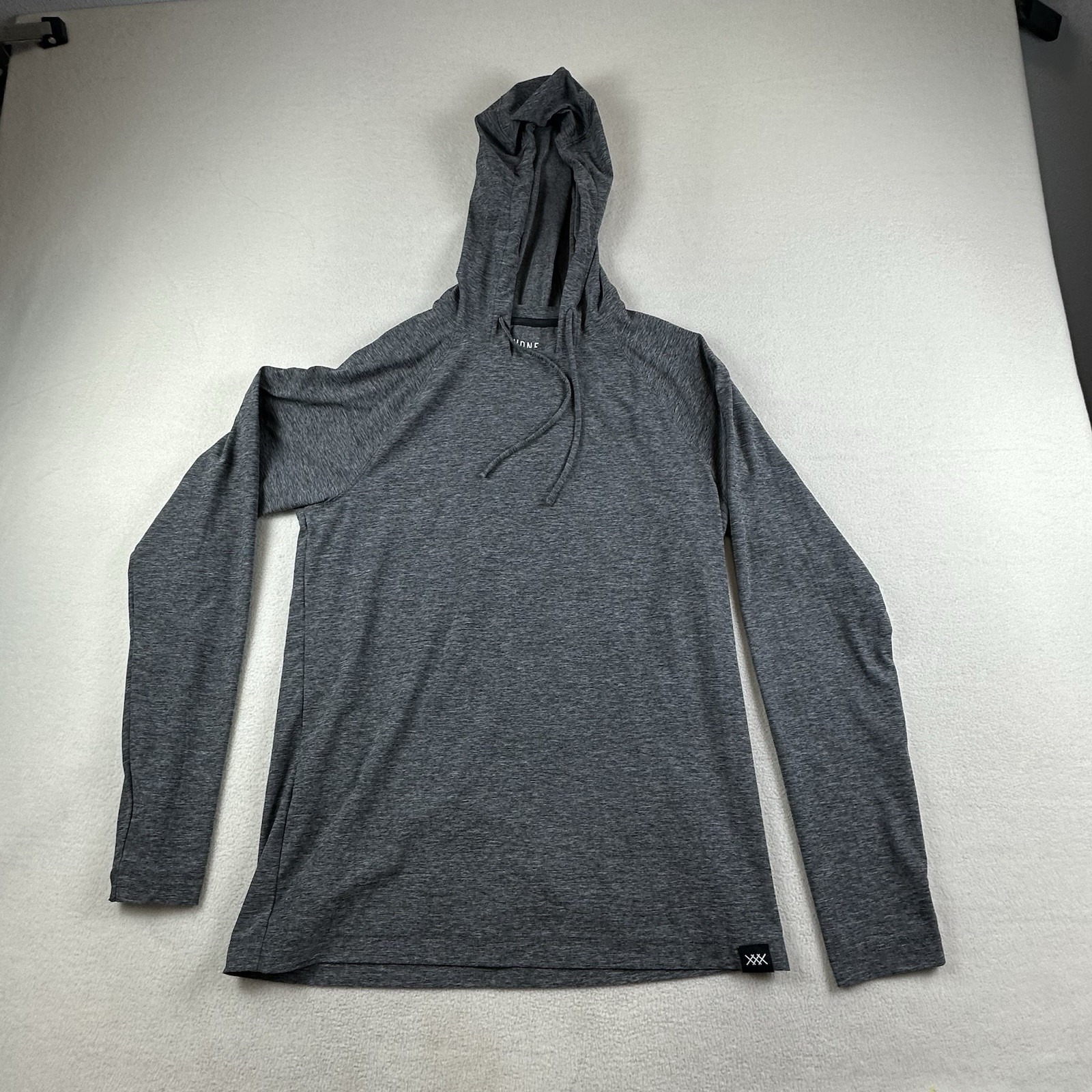 Rhone Pullover Mens Small Gray Reign Performance Hoodie Lightweight Stretch Gym